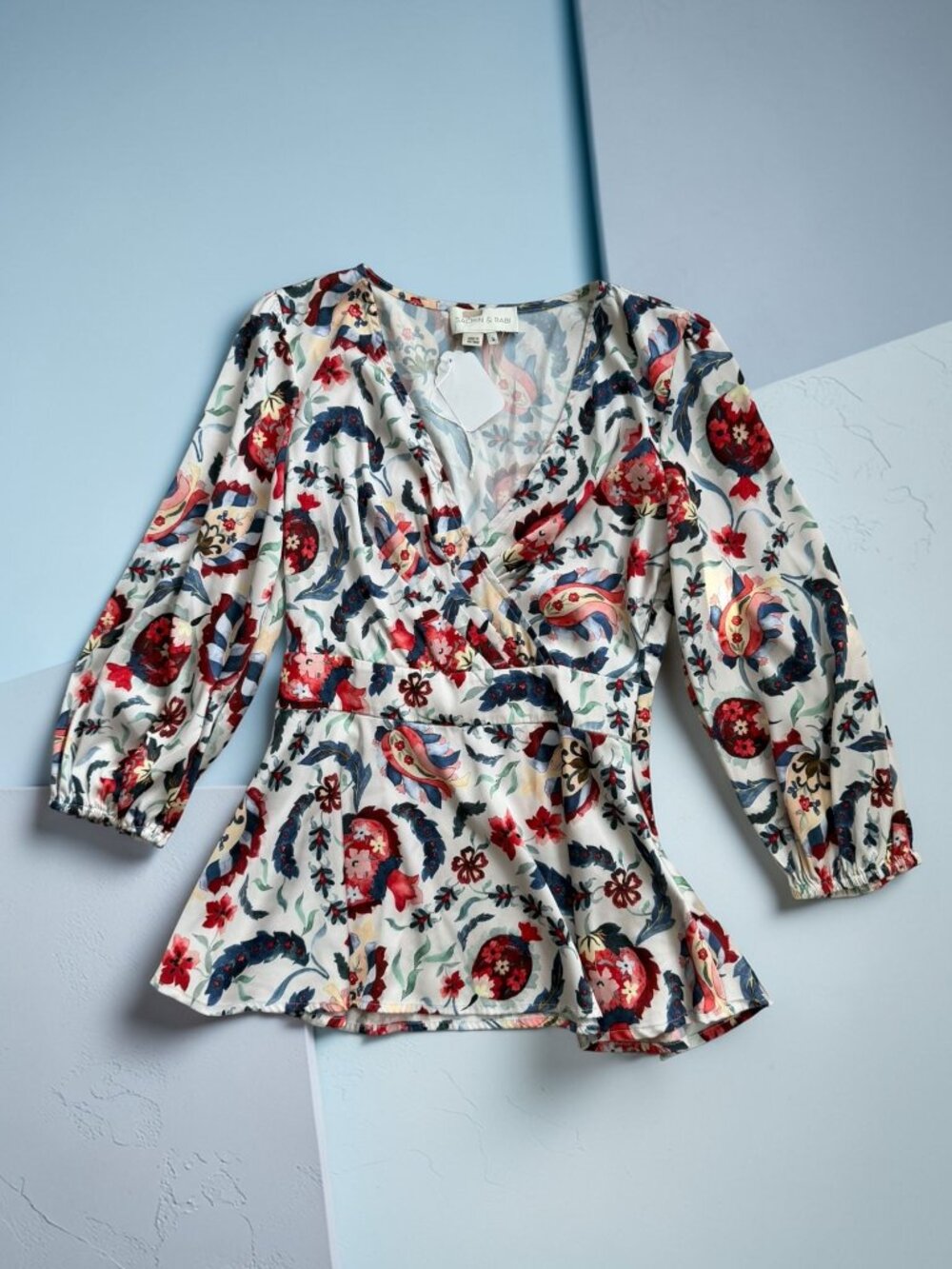 SACHIN & BABI Floral Silk Blend Top Size 0